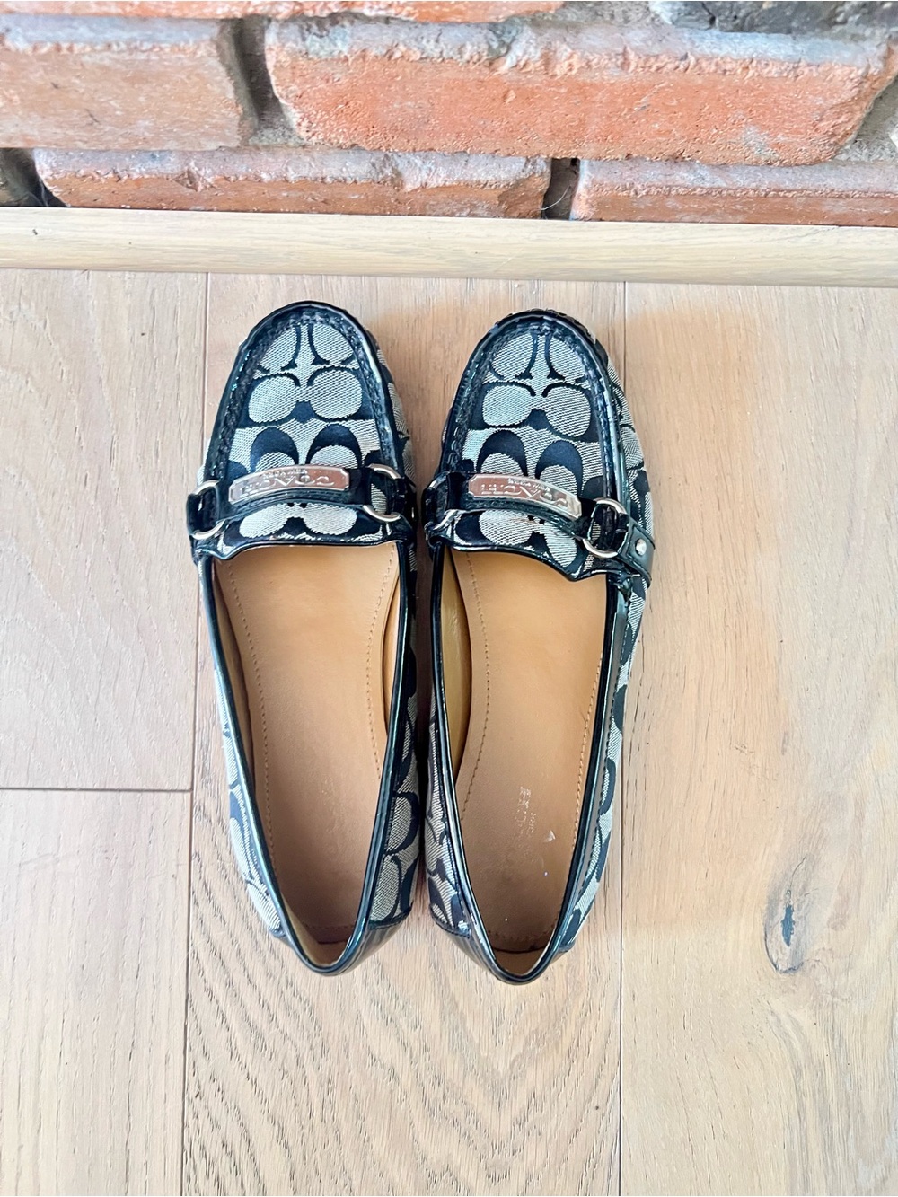 Coach Black Signature Canvas Loafers - Picture 3 of 6
